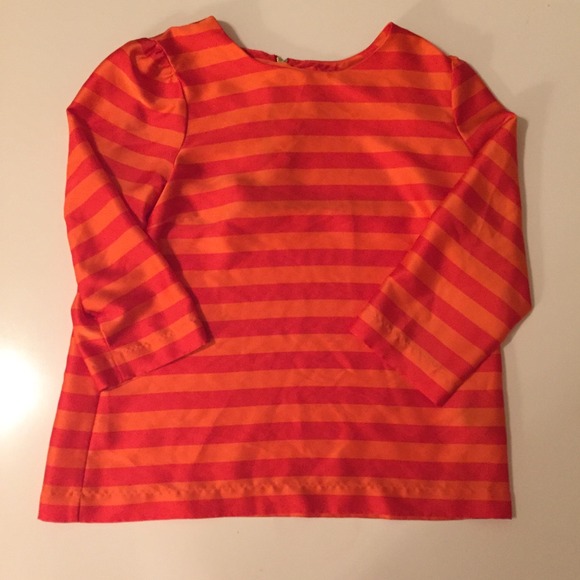 Vince Camuto Orange Striped Blouse