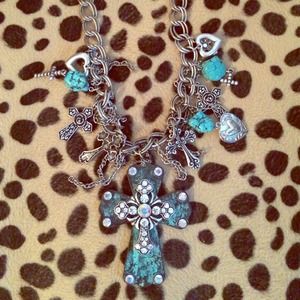 Turquoise Necklace with Cross