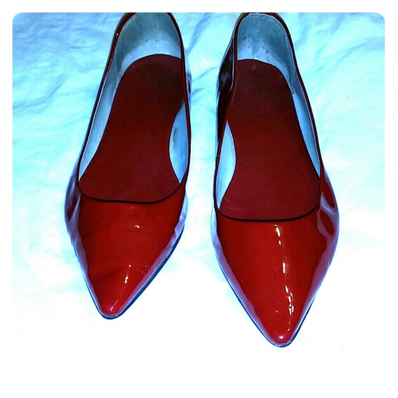 Red Pointed Ballerina Flats