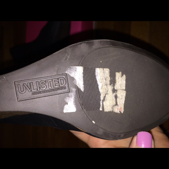 UNLISTED BLACK WEDGES - Picture 3 of 4