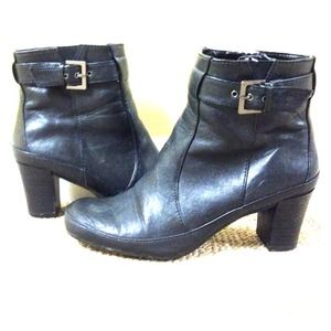 Black buckled booties