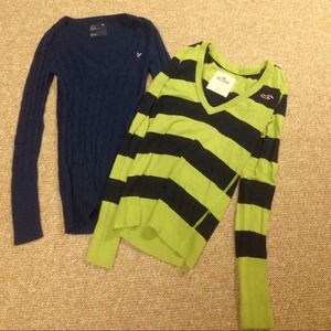 American Eagle Navy Sweater, Hollister striped