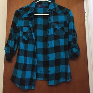 Black and blue plaid flannel