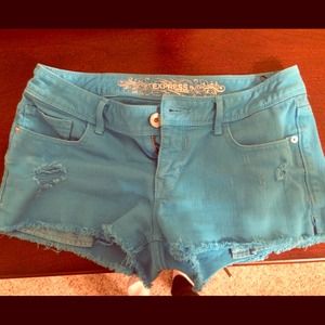 Express bright blue jean shorts