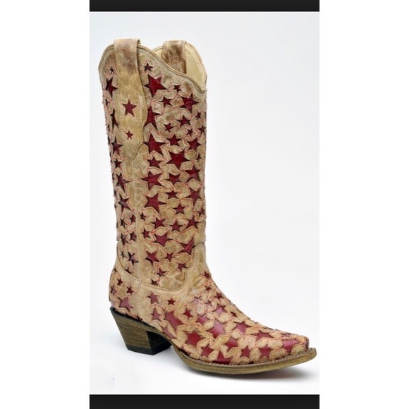 Corral Shoes - Corral Vintage Red Inlay Star Cowgirl Boots
