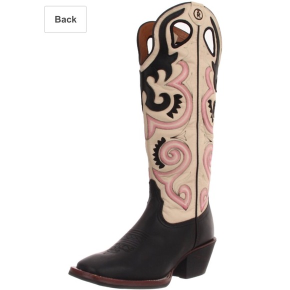 Tony Lama Boots - Tony Lama 3R Buckaroo Black Cowgirl Boots