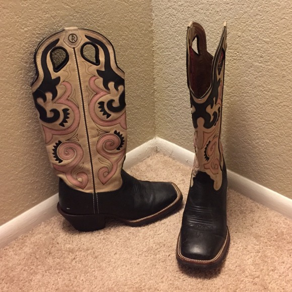 Tony Lama 3R Buckaroo Black Cowgirl Boots - Picture 4 of 4