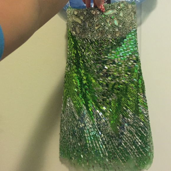Gorgeous green Sherri Hill Strapless Dress