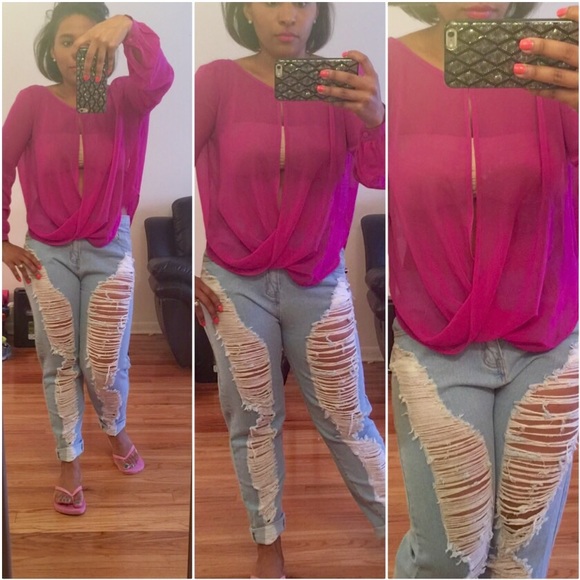 Chiffon cut out blouse