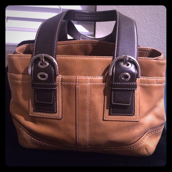 Coach tan leather tote