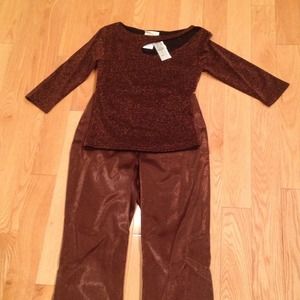 Shimmer top w silky pants