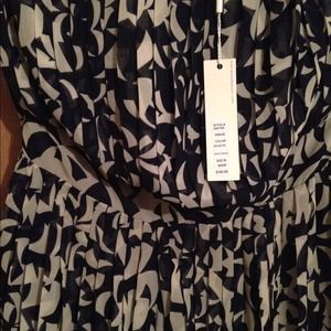 Navy/off white, high low dress