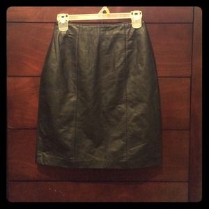 Black leather skirt