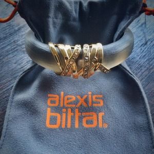 Alexis Bittar Golden Ribbon-End Lucite Bracelet