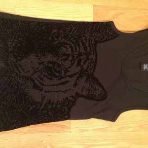 Black tank with tiger face