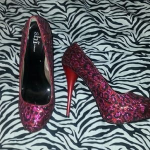 Pink Cheetah heels