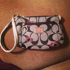 Large Coach (poppy collection) wristlet