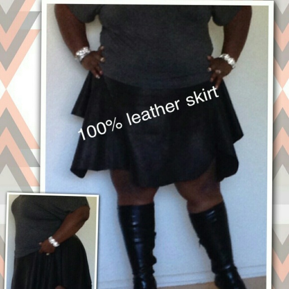 Leather designer skirt