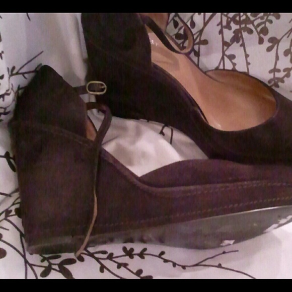 NINE WEST Brown Suede Mary Jane Wedges - Picture 3 of 4
