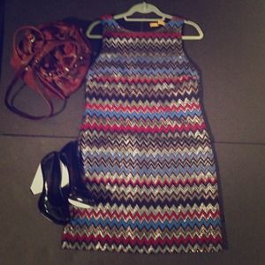 Alice + Olivia zig zag lurex dress