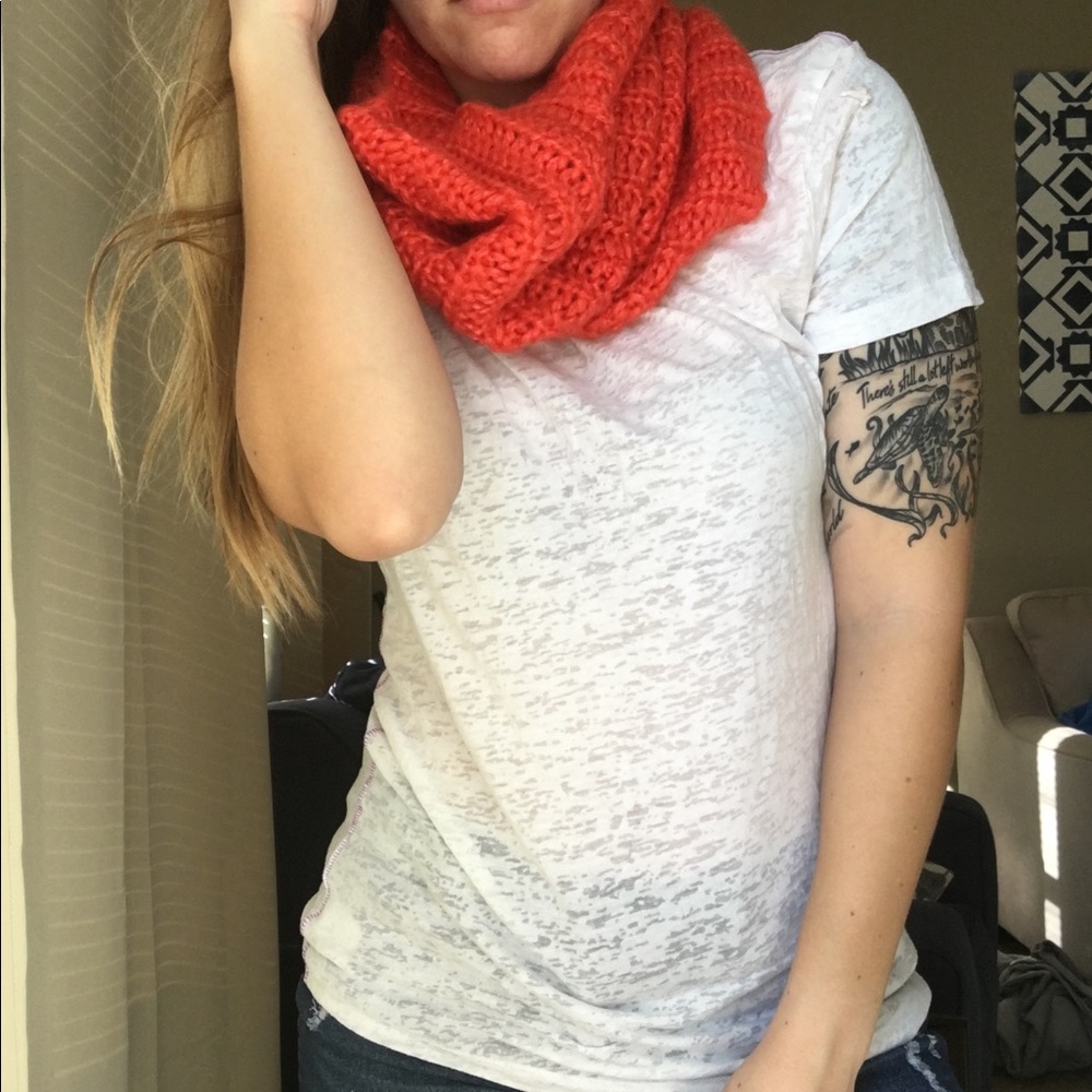 Cotton On Bright Orange Knit Tube Scarf