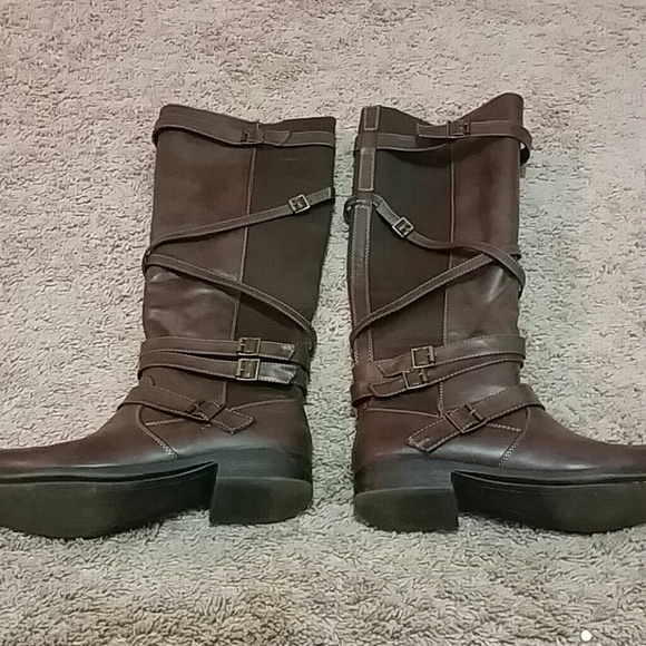 Chocolate Brown Strappy Riding Boots