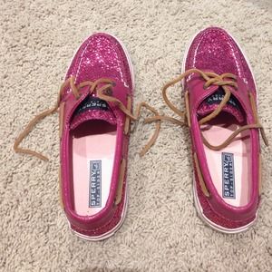 Pink sparkly Sperry Top-Siders💘