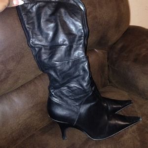 Black Soft Leather Boots