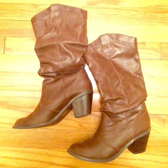 Dark Brown Slouchy Cowboy Boot