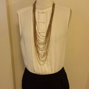 Lauren Conrad cream bow blouse