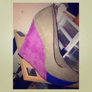 Tan blue & pink wedges:)