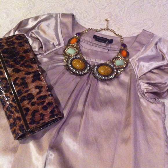 BCBGMaxAzria Tops - NWT BCBG Silk Blouse in Lavender Mist