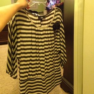 Green & cream striped shirt