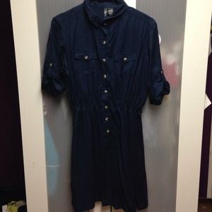 Dark blue button down dress