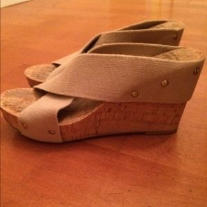 Lucky Brand Taupe Miller Wedge
