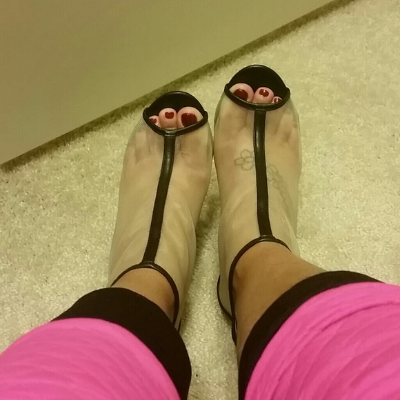 See through bootie heels