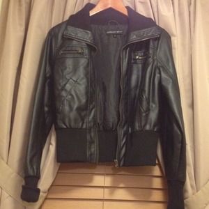 Black leather jacket