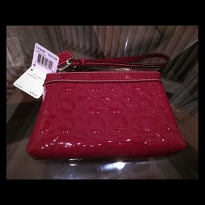 Authentic COACH Wristlet - Red Patent Leather