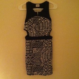 LA Hearts tribal print bodycon mini-dress (M)