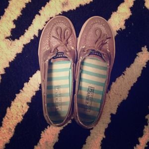 Sperrys..... Size 4...... Silver