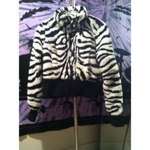 Faux fur bomber jacket