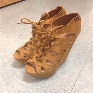 Tan Suede Charlotte Russe Wedge Heels