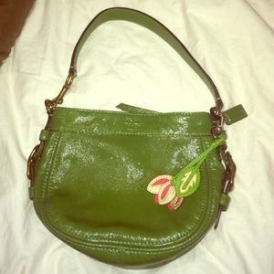 Coach Zoe Small Patent Leather Hobo Handbag