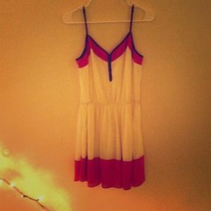 Pink, Cream, and Purple Dress (M)