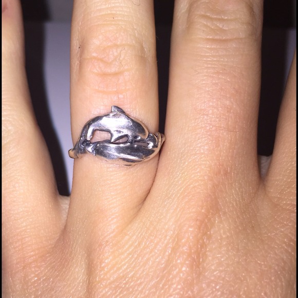 Intertwined Dolphins Sterling Silver ring