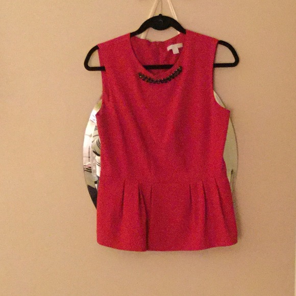 Red peplum top
