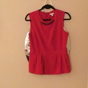 Red peplum top