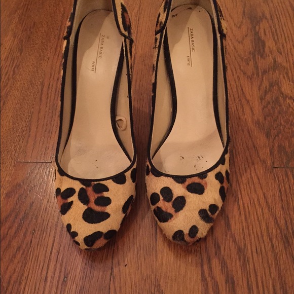 Zara leopard pumps Sz 6