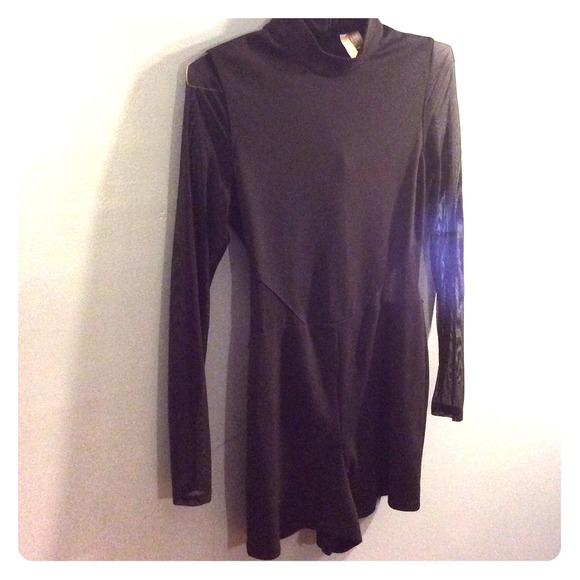 Black sheer romper