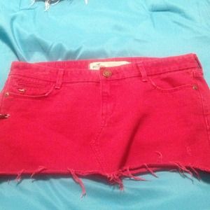 Red mini Jean skirt